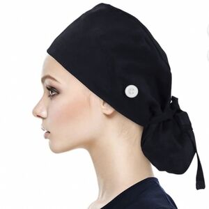 NWOT Adjustable Cotton Surgical Scrub Cap, Specifically For Long Hair Ponytail